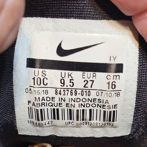 Nike Air Little Posite Pro 2018 Color-Metallic Gold Black Size 10 C #843769-010 - Picture 8 of 8